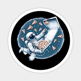 Astronaut in Space with Pizza, Love Eating Magnet